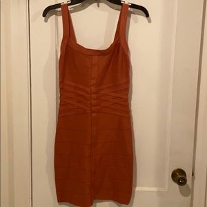 Rose colored body con dress